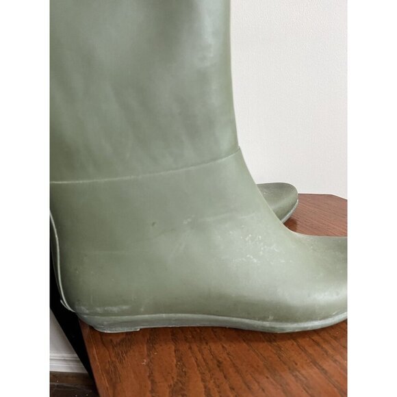 loeffler Randall Green Rubber Knee-high Rain Boots Size 8 Women’s - Picture 8 of 11